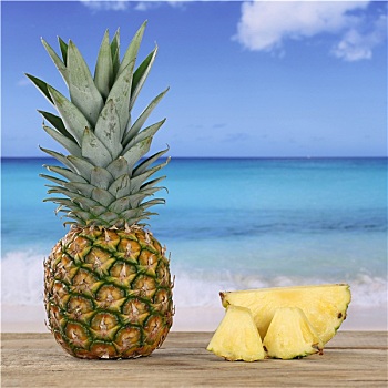 菠萝,水果,海岸