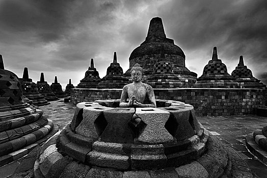 佛教寺庙,复杂,浮罗佛屠,中爪哇,爪哇,印度尼西亚,亚洲