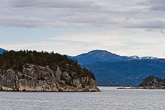 风景,挪威,海岸线,峡湾