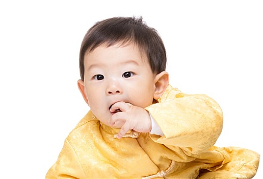 中国人,男婴,吸吮,手指,嘴