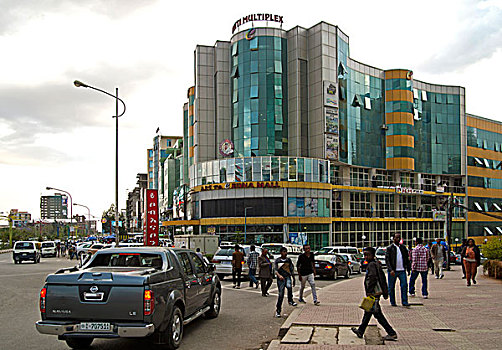 商场,超市,电影院,圆,亚的斯亚贝巴,埃塞俄比亚,非洲