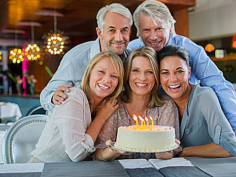 头像,微笑,成人,女人,生日蛋糕