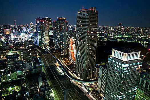 城市,夜景,东京,日本,亚洲