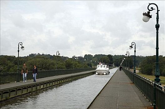 运河,侧面,卢瓦尔河,法国,欧洲