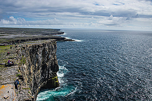 悬崖,阿伦群岛,爱尔兰,欧洲