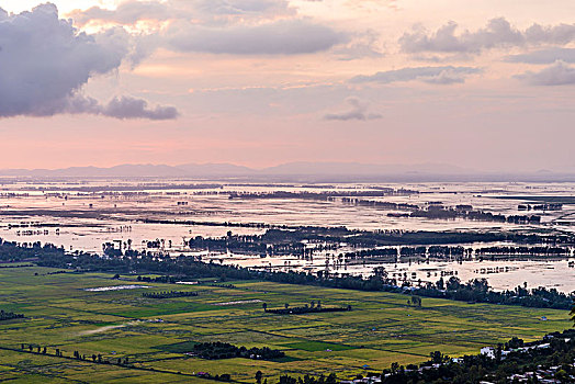 风景,上方,湄公河三角洲,越南