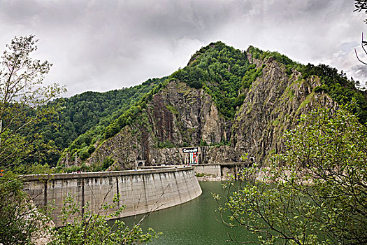 坝,拦河坝,山,局部,喀尔巴阡山脉地区,罗马尼亚