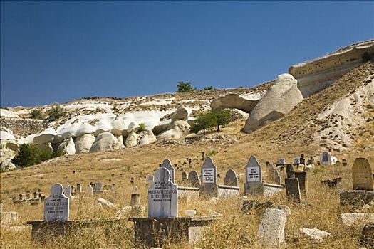 老,墓地,石头,风景,靠近,卡帕多西亚,中安那托利亚,土耳其,亚洲