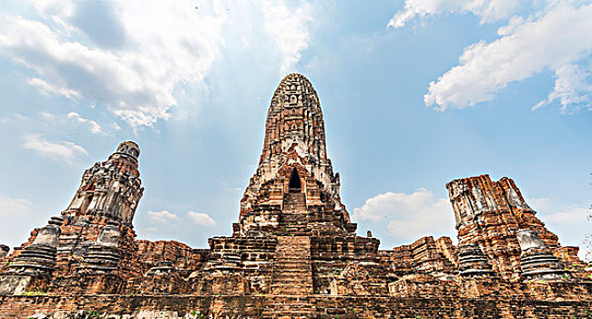 遗址,佛教寺庙,大城府,寺院,泰国,亚洲
