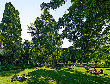 奥格斯堡,公园,宫廷花园,斯瓦比亚,巴伐利亚,德国