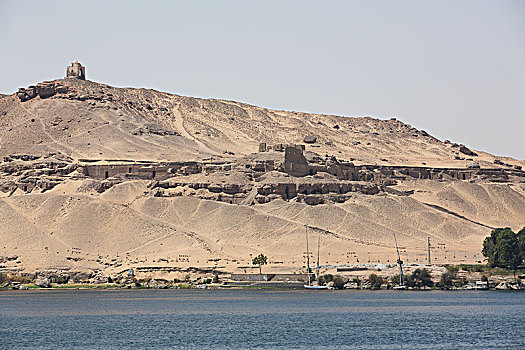 尼罗河,陵墓,贵族,背景,阿斯旺,埃及