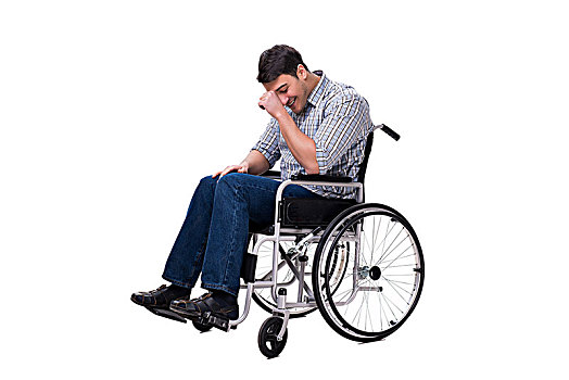 男人,轮椅,隔绝,白色背景,背景