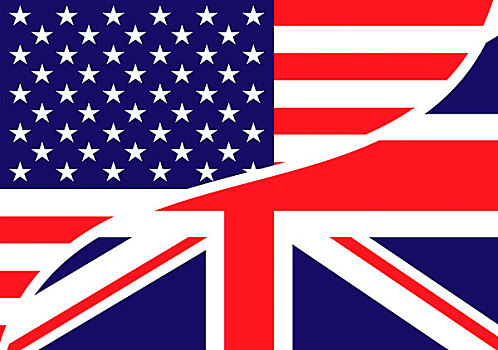 组合,美国,英国国旗,星条旗