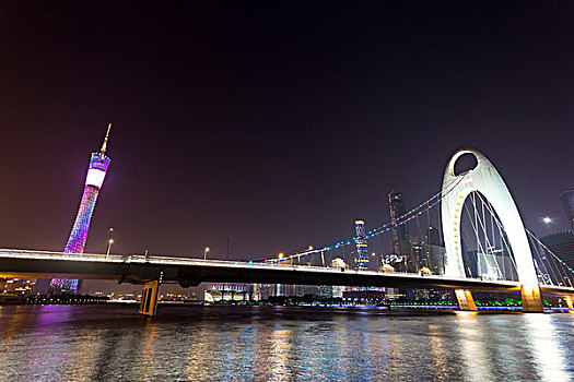 夜景,现代,城市,河边