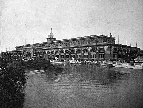 建筑,领土,世界,展示,1893年,运输,历史,黑白,芝加哥,美国,北美