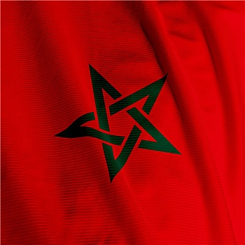 摩洛哥,旗帜,特写
