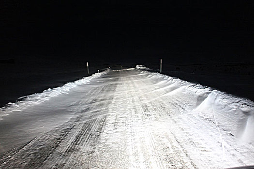 道路,山,寒冷,风吹,冬天,夜晚,汽车,挪威