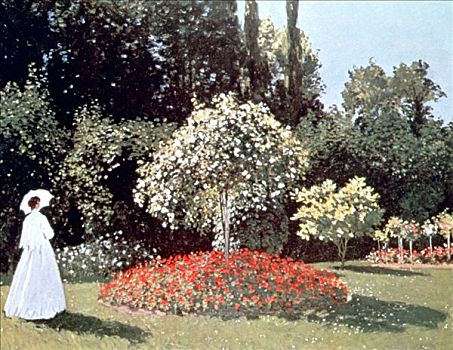 花园,1867年,艺术家,克劳德-莫奈