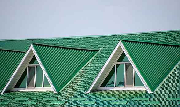 房子,塑料制品,窗户,绿色,屋顶,波纹板,褶皱,金属,侧面
