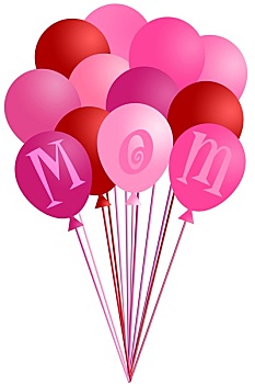 母亲节,妈妈,粉色,气球