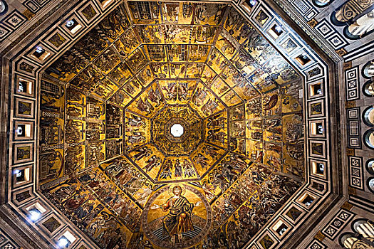 天花板,佛罗伦萨,洗礼堂,托斯卡纳,意大利