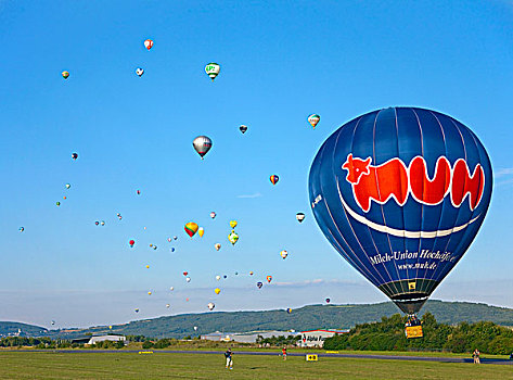 开端,热气球,摩泽尔,气球,节日,机场,莱茵兰普法尔茨州,德国,欧洲