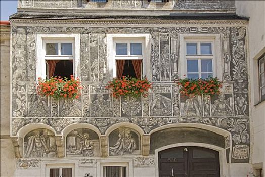 五彩釉雕,建筑外观,捷克共和国,欧洲