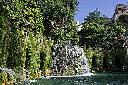 喷泉,别墅,拉齐奥,意大利,欧洲