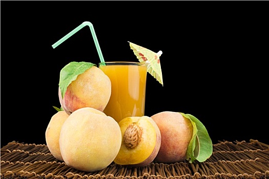 桃,玻璃,果汁