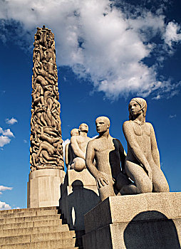 挪威,奥斯陆,雕塑,福洛格纳公园,大幅,尺寸