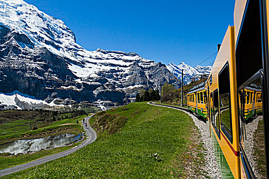 铁路,少女峰,伯尔尼阿尔卑斯山,瑞士