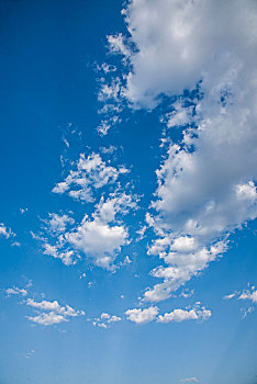 山西忻州市宁武县天池湖泊上空的云朵
