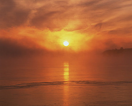 日出,屈斜路湖,半岛