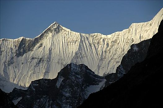 冰,遮盖,巨大,风景,安娜普纳地区,尼泊尔