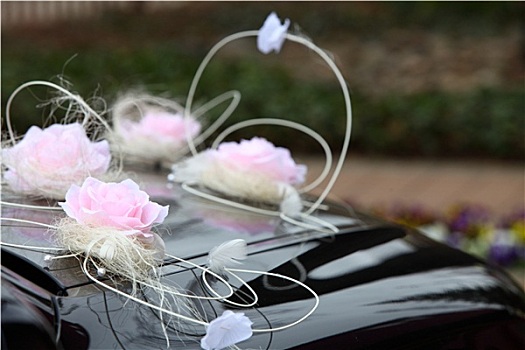 婚礼,汽车,装饰,花