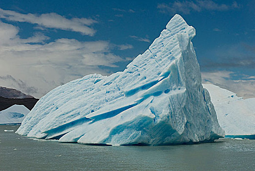 蓝色,冰山,风景,洛斯格拉希亚雷斯国家公园,港口,卡拉法特,巴塔哥尼亚,阿根廷