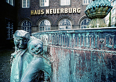 狂欢,喷泉,正面,建筑,北莱茵威斯特伐利亚,德国,欧洲