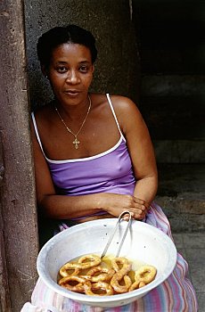 肖像,糕点,摊贩,哈瓦那,古巴