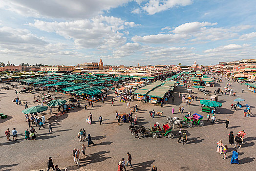 本地人,忙碌,地点,广场,玛拉喀什,摩洛哥,非洲
