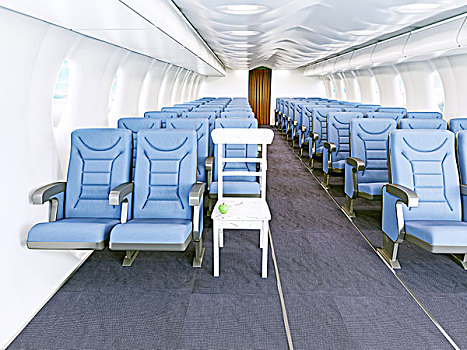 老,椅子,飞机,机舱,概念