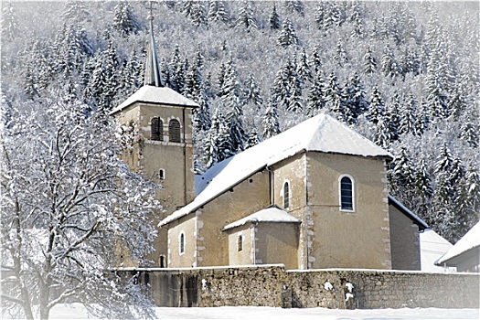 冬季风景,教堂