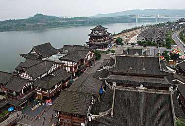 阆中古城全景图图片