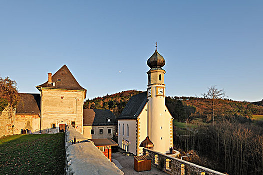 教区,教堂,旁侧,城堡,山谷,下奥地利州,奥地利,欧洲