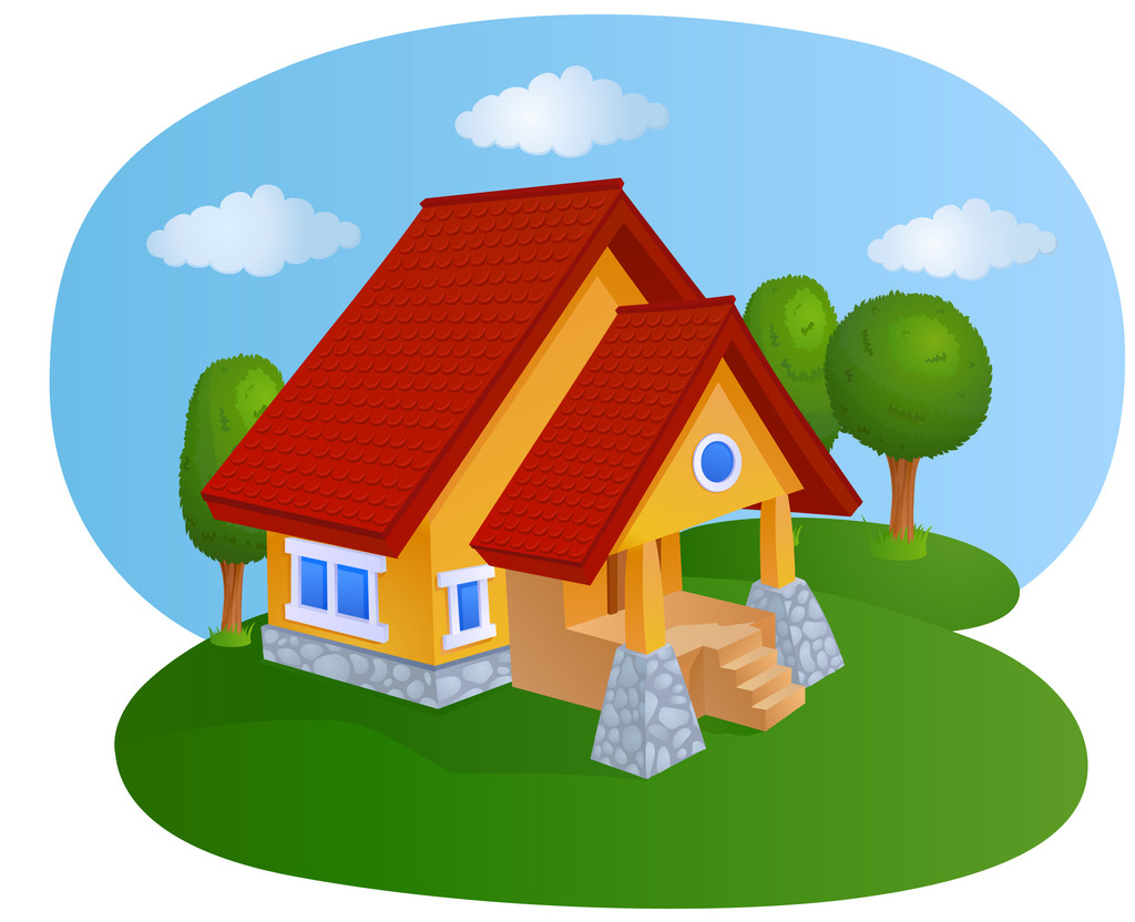 标 题:房子,瓦屋顶,卡通 英 文:house with a tiled roof,cartoon