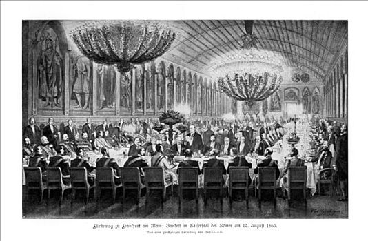 酒席,大厅,法兰克福,17世纪,八月,19世纪,艺术家,未知
