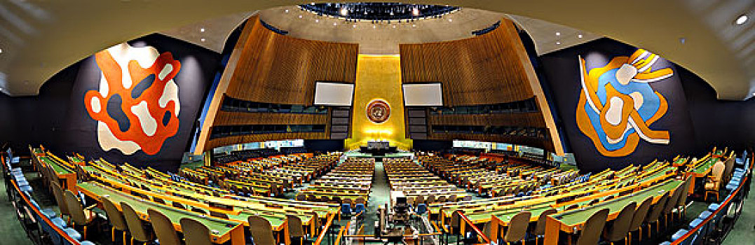 联合国,会议厅,全景,纽约