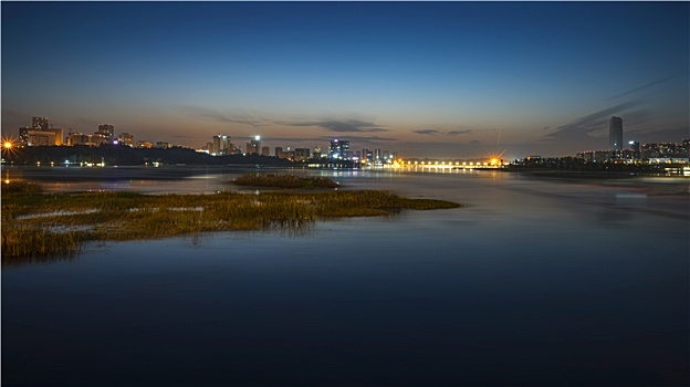 成都天府新区兴隆湖夜景