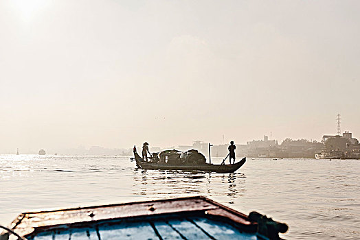 渔船,河,越南