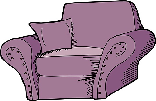 紫色,扶手椅