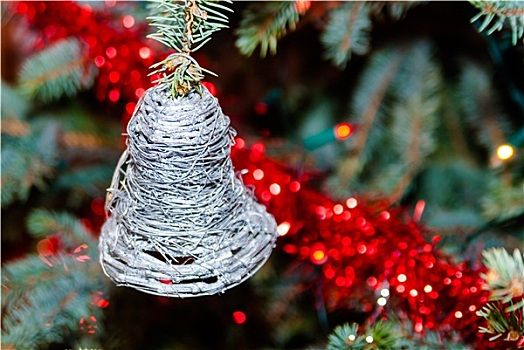 银,铃,圣诞树